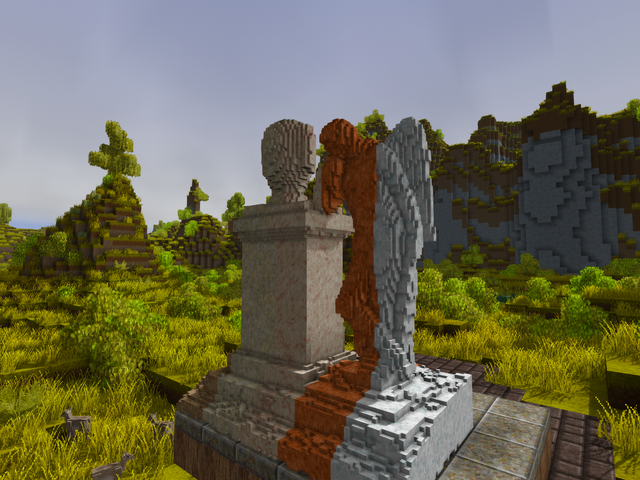 The same bust carved from stone, terracotta, and marble materials